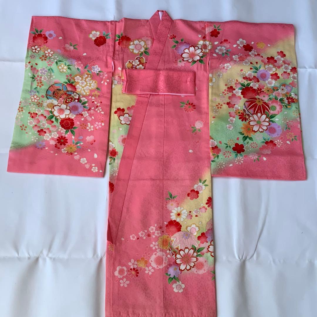 お宮参り　女の子　着物　女児祝着　正絹　のしめ　初着　産着　新品　ピンク