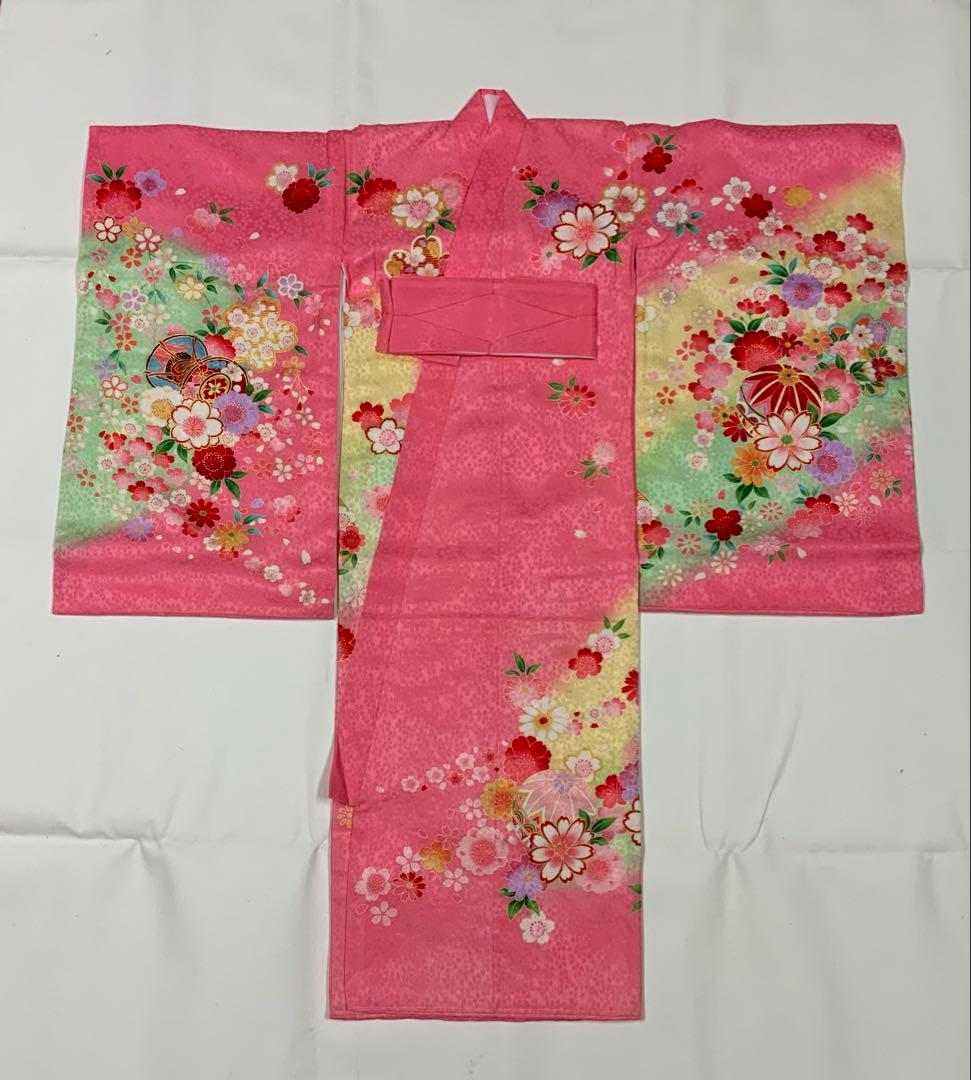 お宮参り　女の子　着物　女児祝着　正絹　のしめ　初着　産着　新品　ピンク
