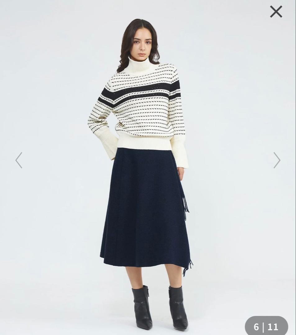 【新品】EPOCA La maglia due フリンジAライン ニットスカート