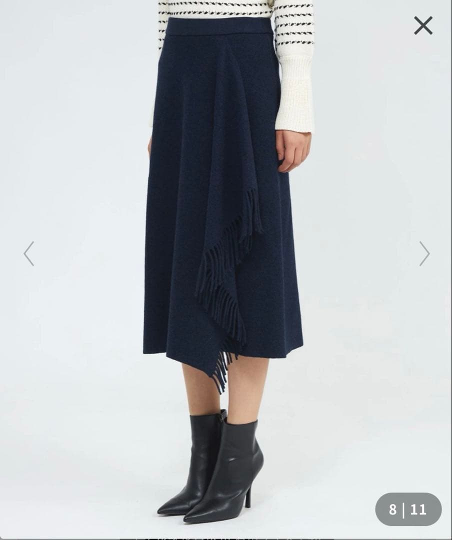 【新品】EPOCA La maglia due フリンジAライン ニットスカート