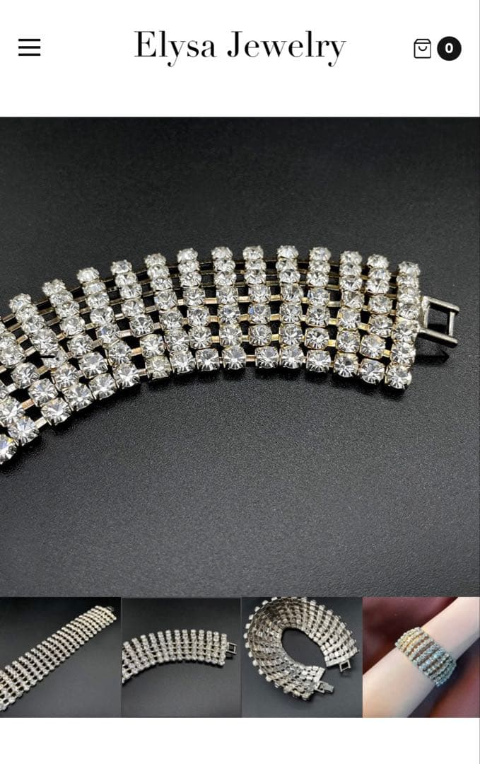 エリサジュエリー　ヴィンテージ　ラインストーン　ブレスレット　未使用