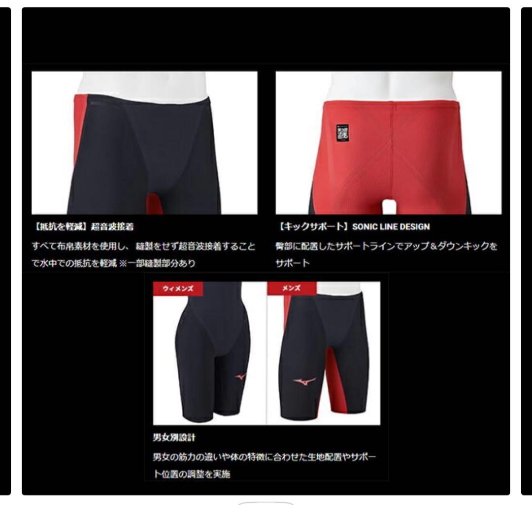❤️Mizuno❤️競泳水着GX:SONIC 6 ET ブラック/レッド　レディース