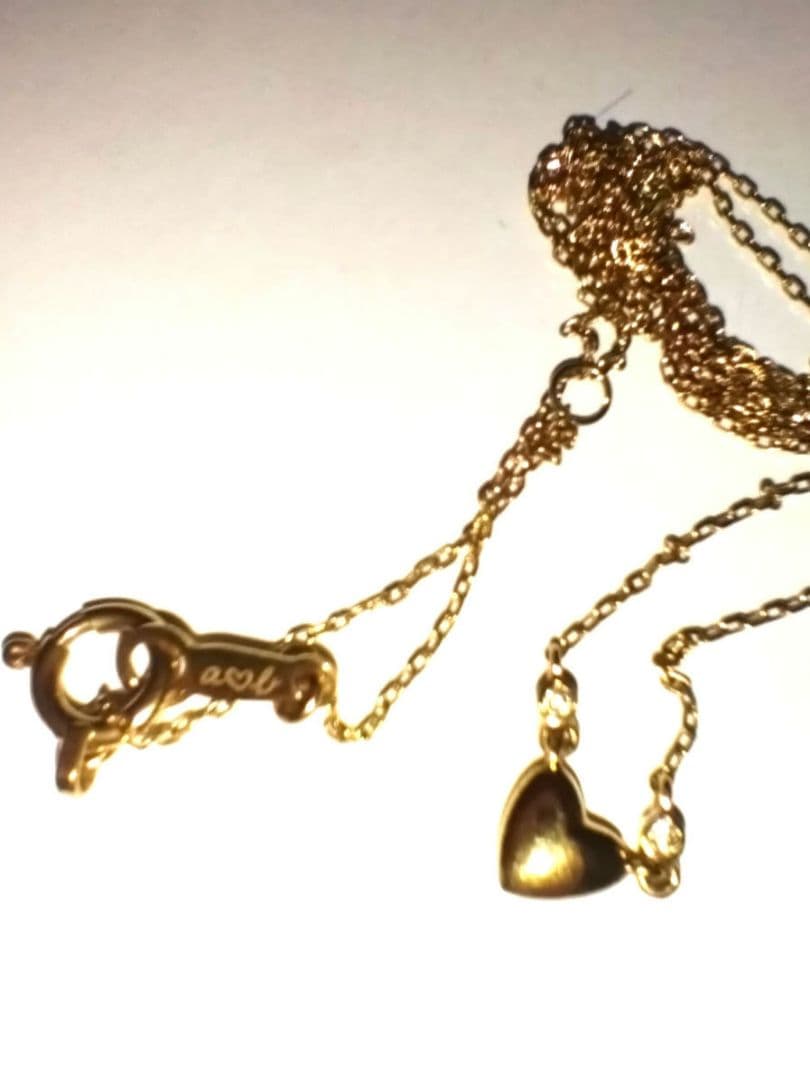 AHKAH　k18ぷっくりハートネックレス