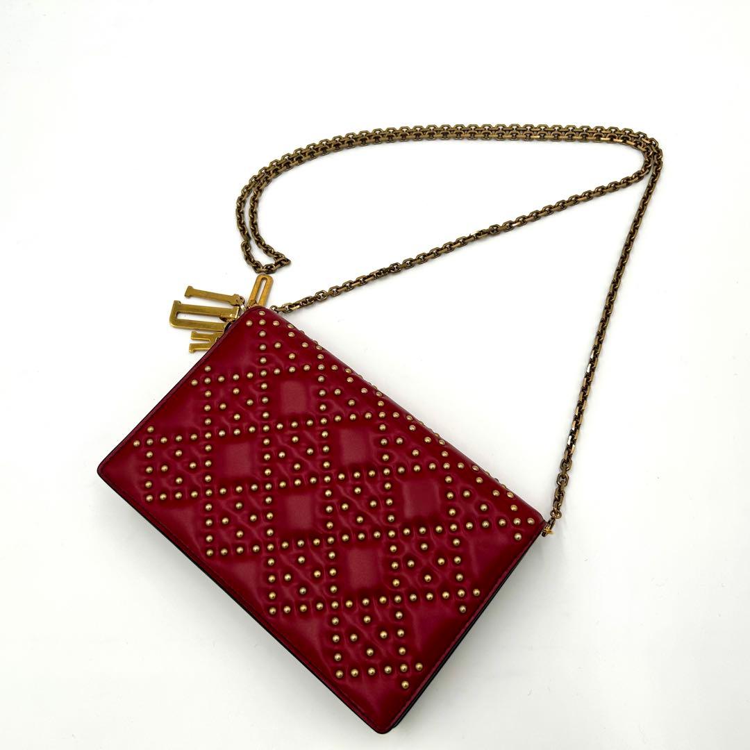 【希少】ディオール　チェーンウォレット　ショルダーバッグ　レディース　カナージュ