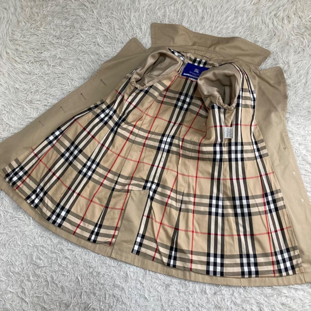 17156✨バーバリーブルーレーベル 40 ノバチェック トレンチコート ベルト