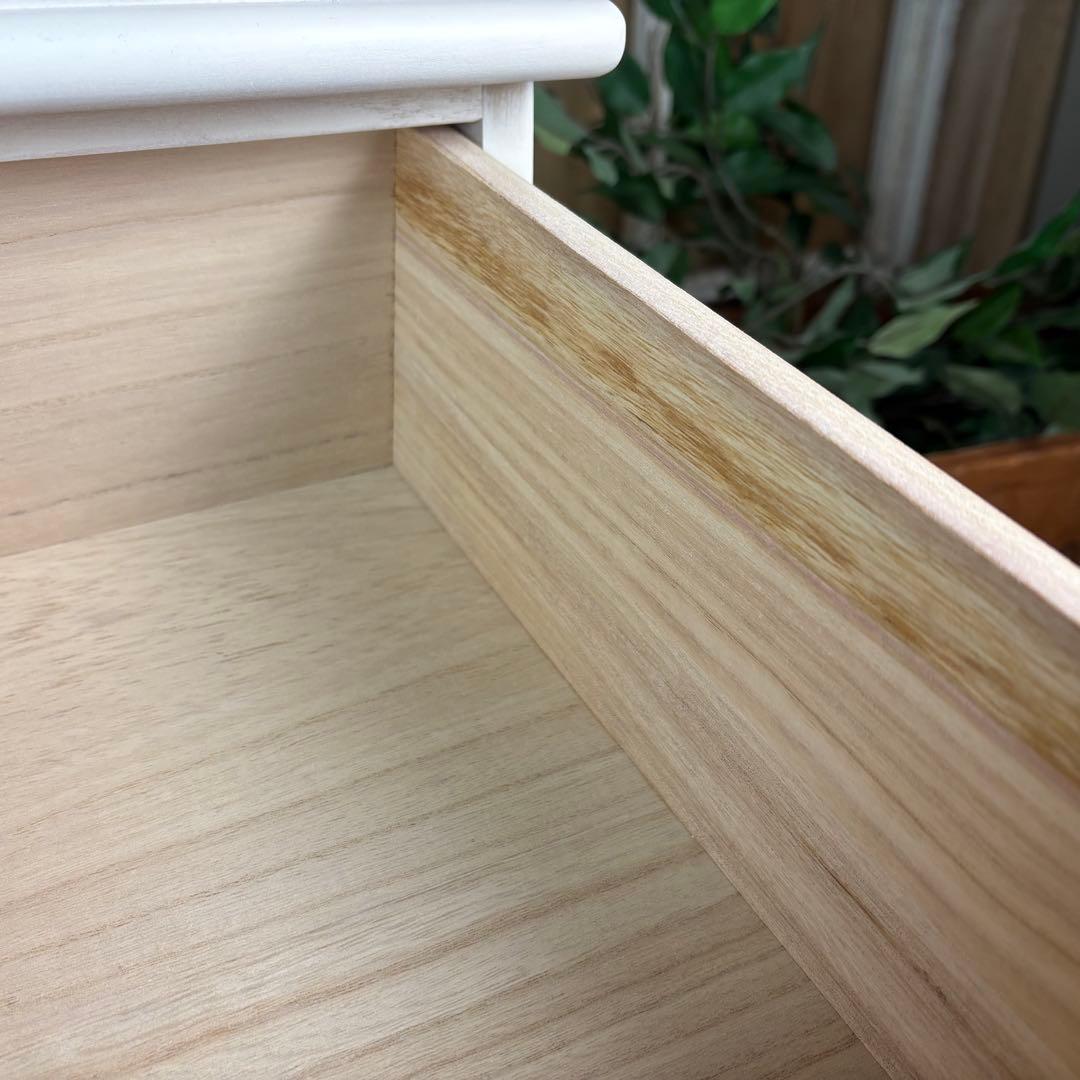 訳あり品！【101】フレンチ調ホワイトチェスト三段四つ引き木製収納家具姫系タンス