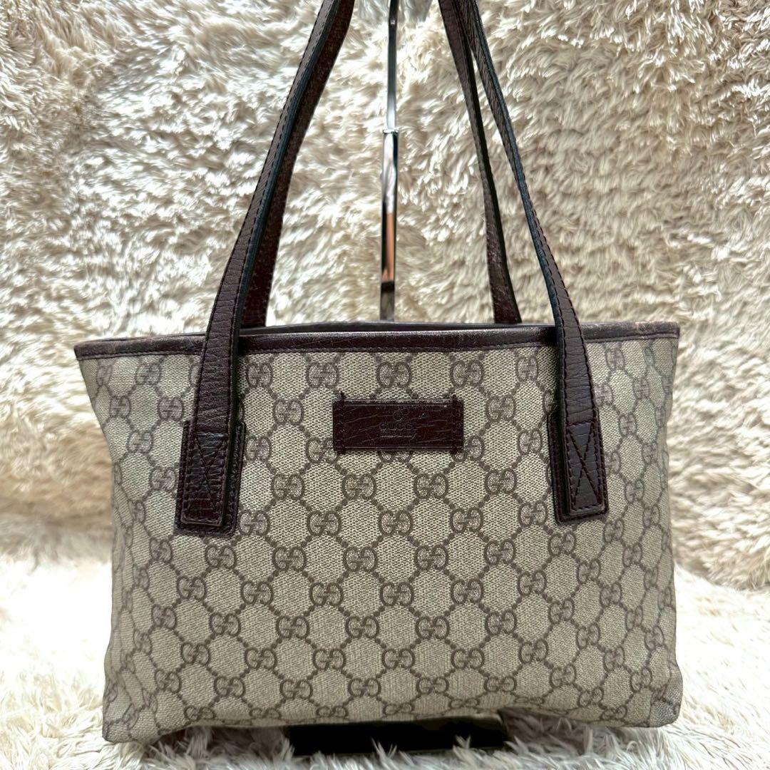 【美品】グッチ トートバッグ ベージュ スプリーム GG柄 ユニセックス