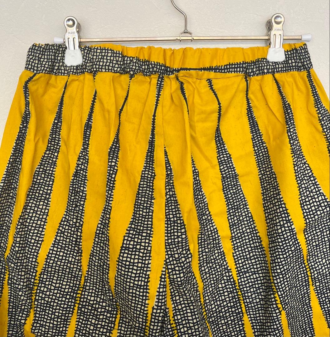 【試着のみ】アフリカ布　ストレートパンツ 個性派　アフリカンバティックjua