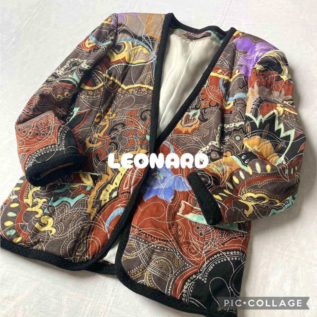 レオナール ジャケット 刺繍 ペイズリー ウール 11号 シルク ヴィンテージ