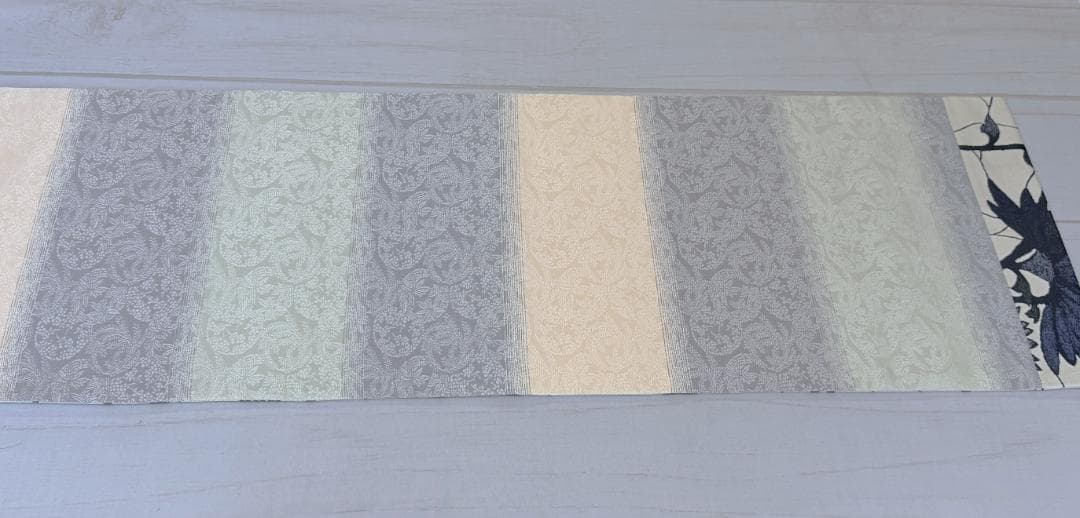 帯５　天然灰汁発酵建藍染からみ菊花　名古屋帯　新品未使用 正絹