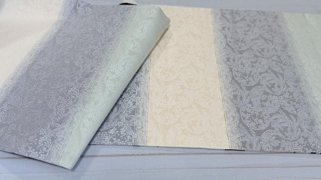 帯５　天然灰汁発酵建藍染からみ菊花　名古屋帯　新品未使用 正絹