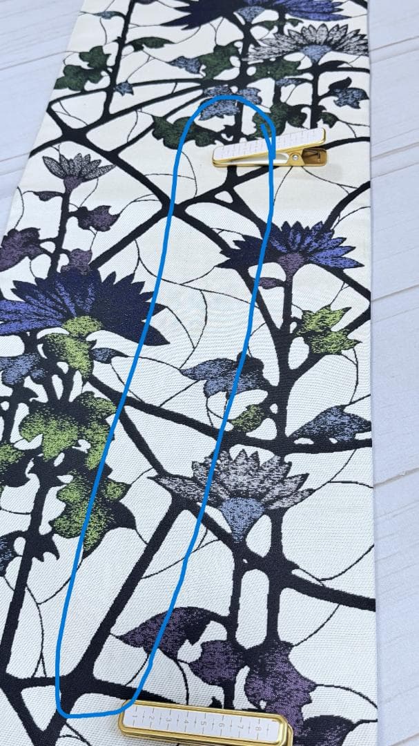 帯５　天然灰汁発酵建藍染からみ菊花　名古屋帯　新品未使用 正絹