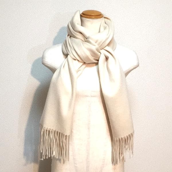 ラスト1枚再値下70㎝×200超大判 100%カシミヤストールマフラーOFF新品