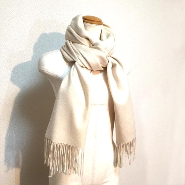 ラスト1枚再値下70㎝×200超大判 100%カシミヤストールマフラーOFF新品