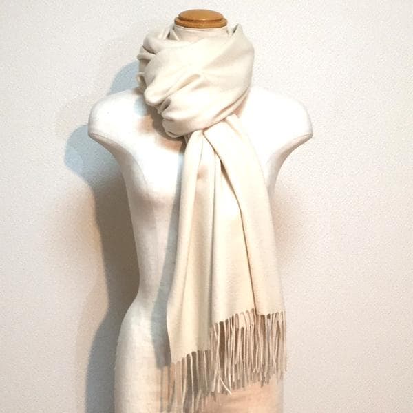 ラスト1枚再値下70㎝×200超大判 100%カシミヤストールマフラーOFF新品