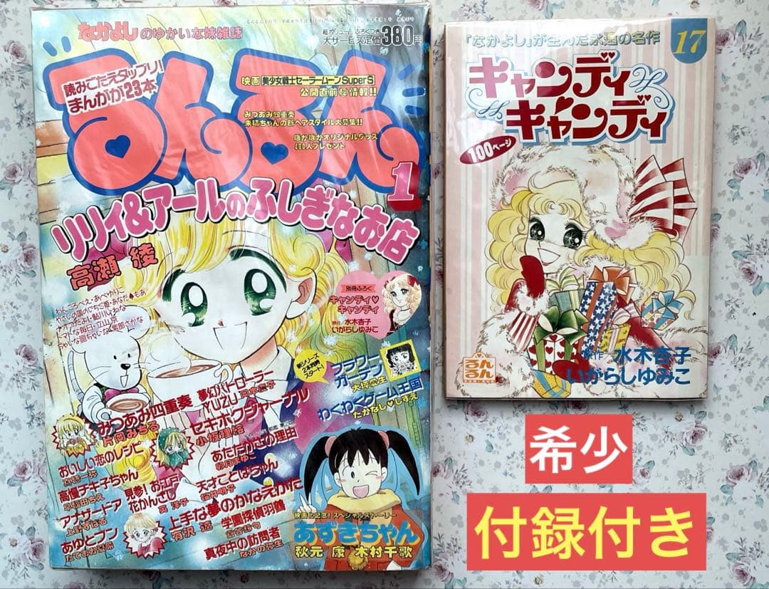 【激レア•完品】雑誌るんるん　1996年1月号　付録付き　キャンディキャンディ