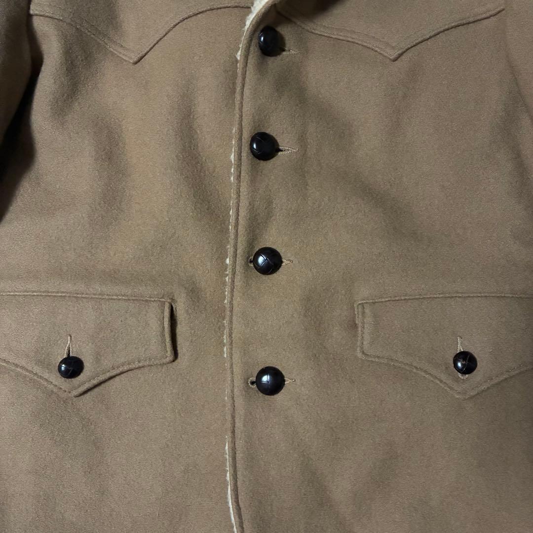 【希少】Schott ショット　ボア　ランチコート　ウール　メルトン　胡桃ボタン