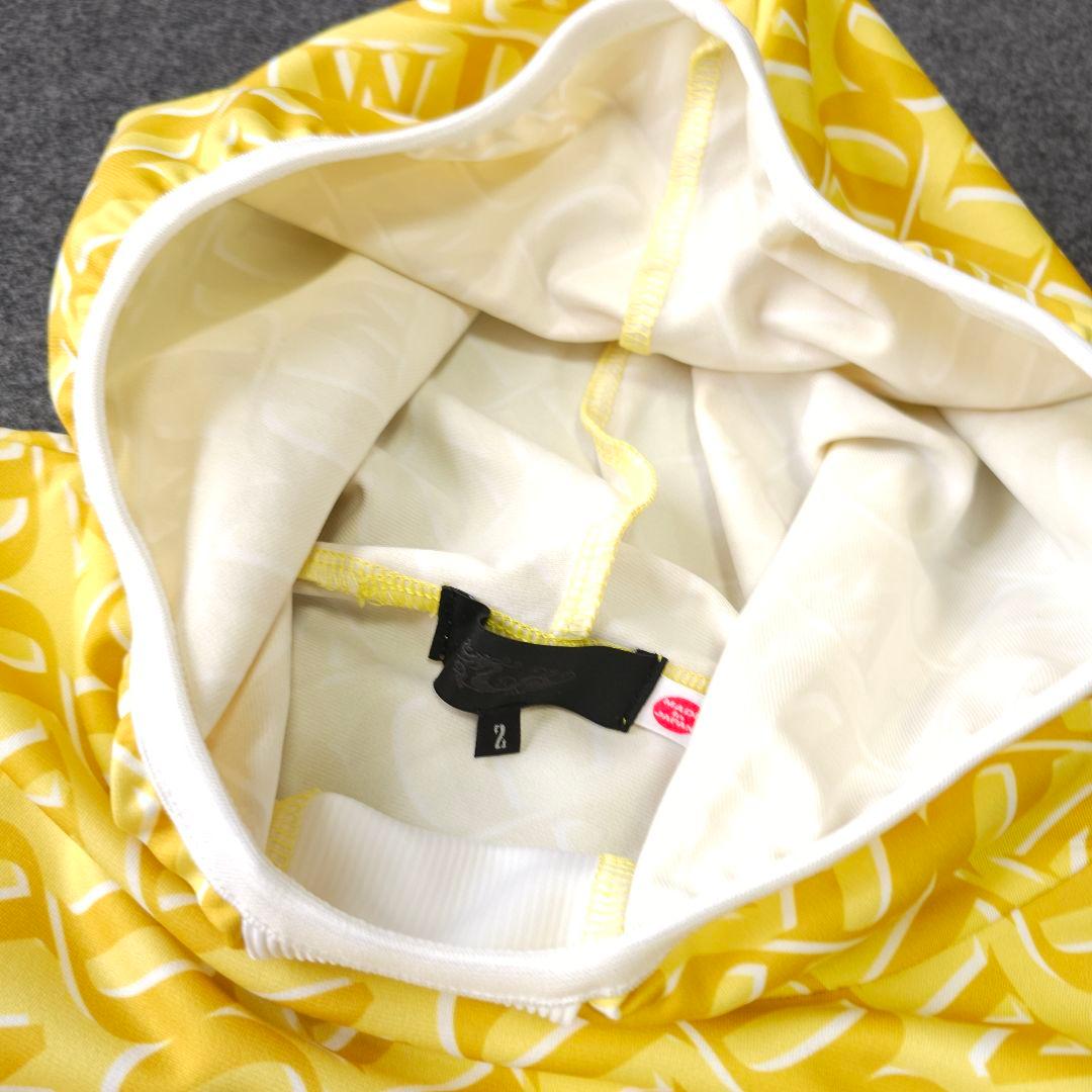 【ダンスウィズドラゴン】人気ラバーロゴ×ロゴネーム総柄 長袖ゴルフパーカーM