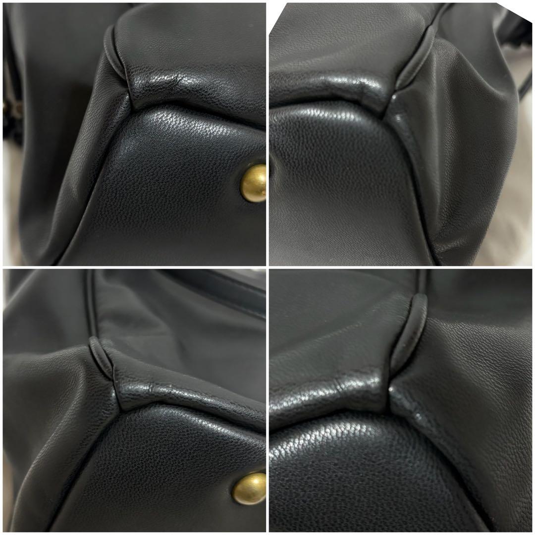 【希少】アナスイ ロッティ バタフライ スタッズ ブラック レザー トートバッグ