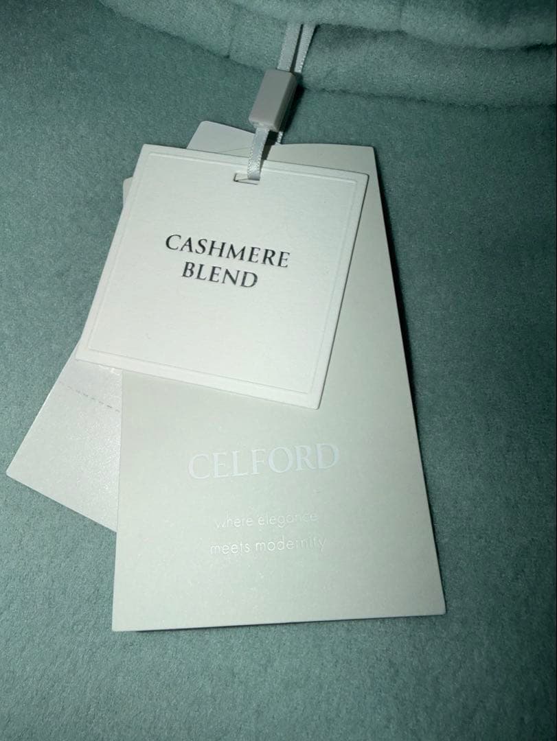 新品タグ付 CELFORD カシミヤ混ノーカラーコート