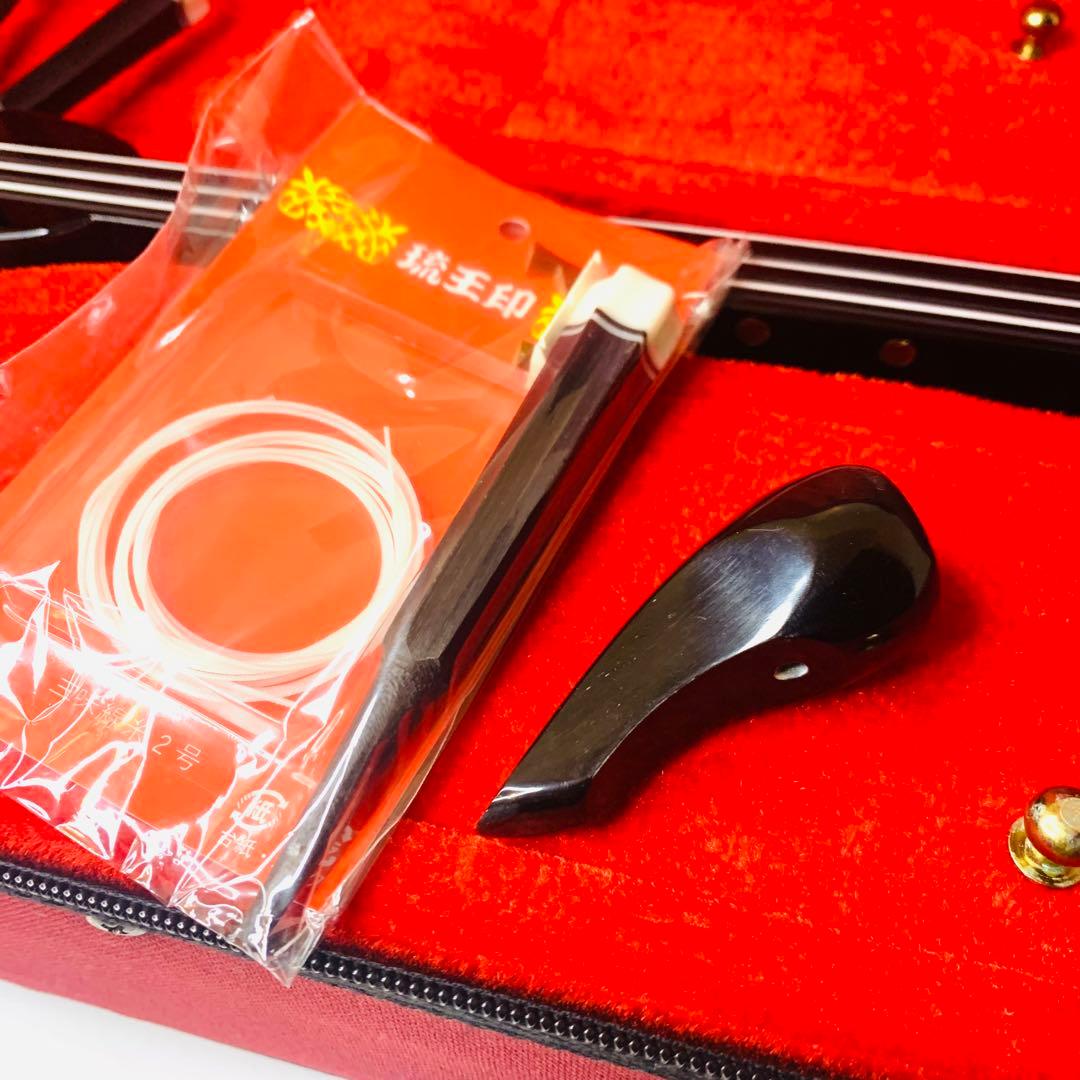 【美品】三線 沖縄 人工皮 蛇革 蛇皮 ハードケース付 初心者向け 和楽器