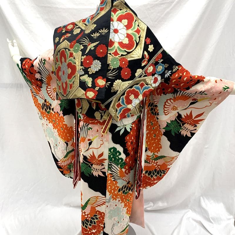 508aj5■ハーフ成人式 卒業式 セミアンティーク着物 ジュニア ■良好