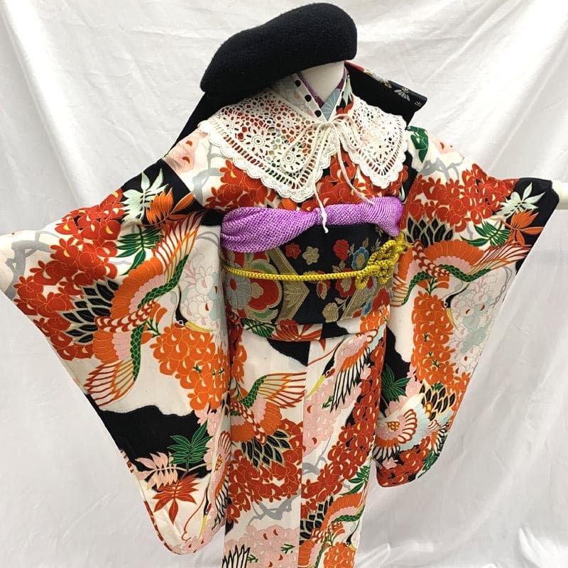 508aj5■ハーフ成人式 卒業式 セミアンティーク着物 ジュニア ■良好