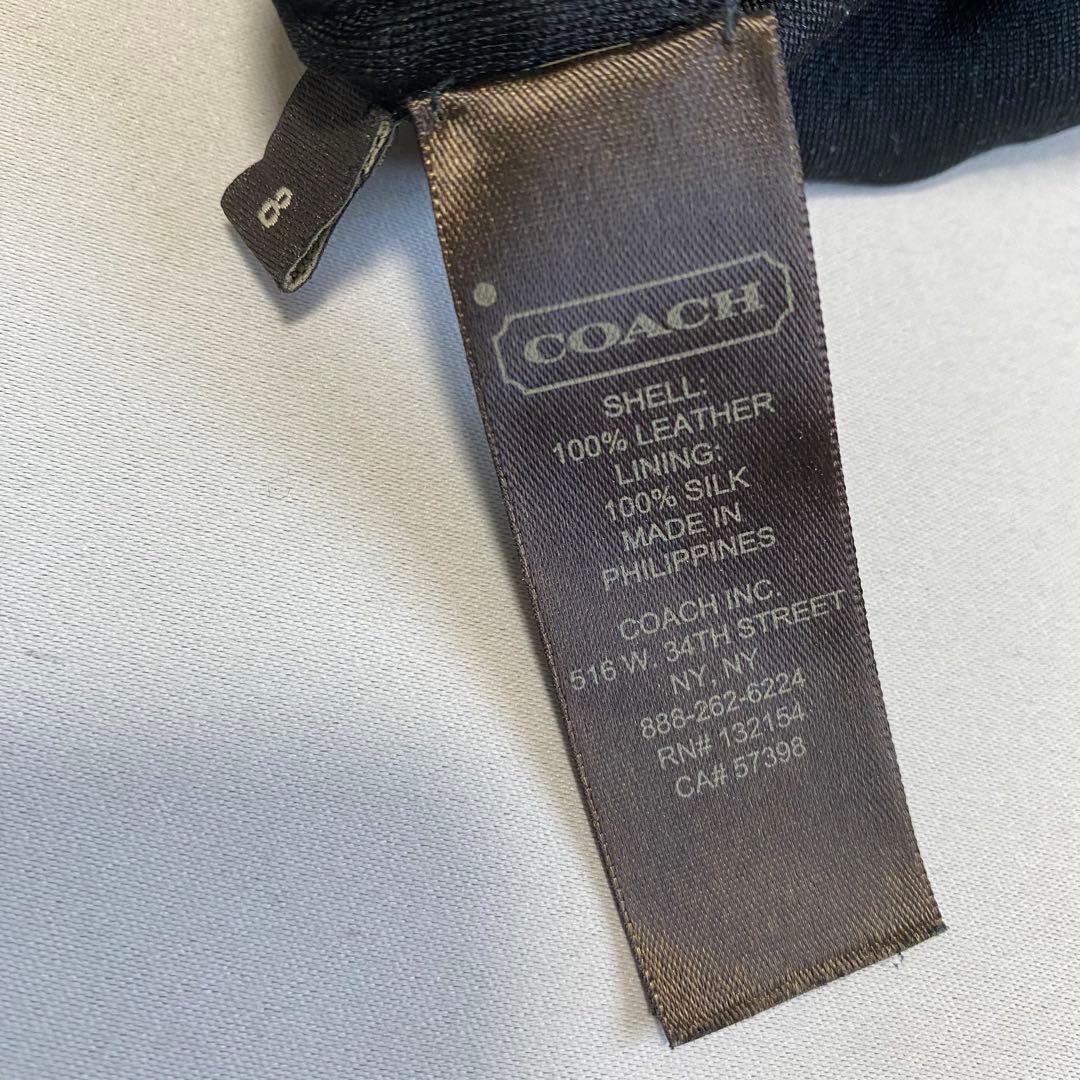 小物 COACH Leather Long Gloves Black