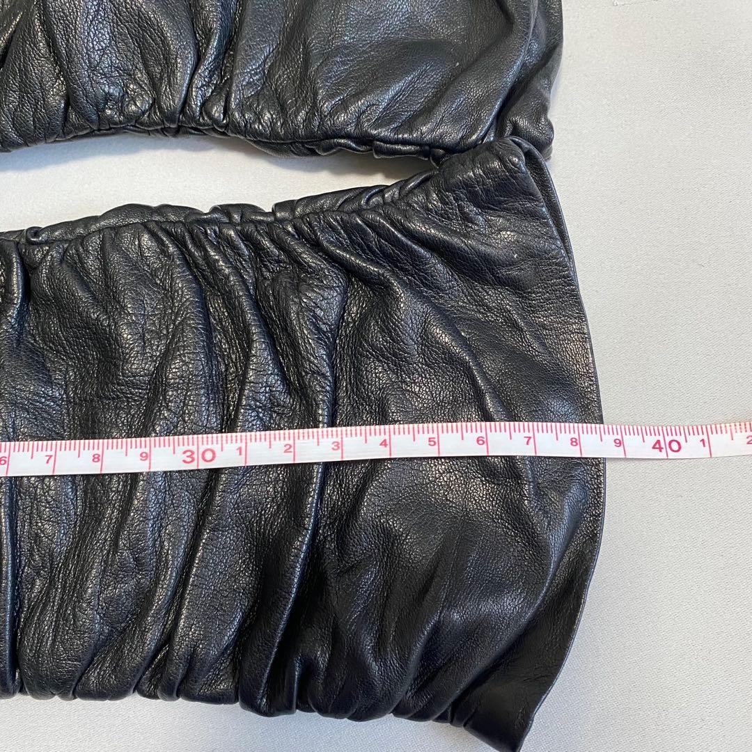 小物 COACH Leather Long Gloves Black