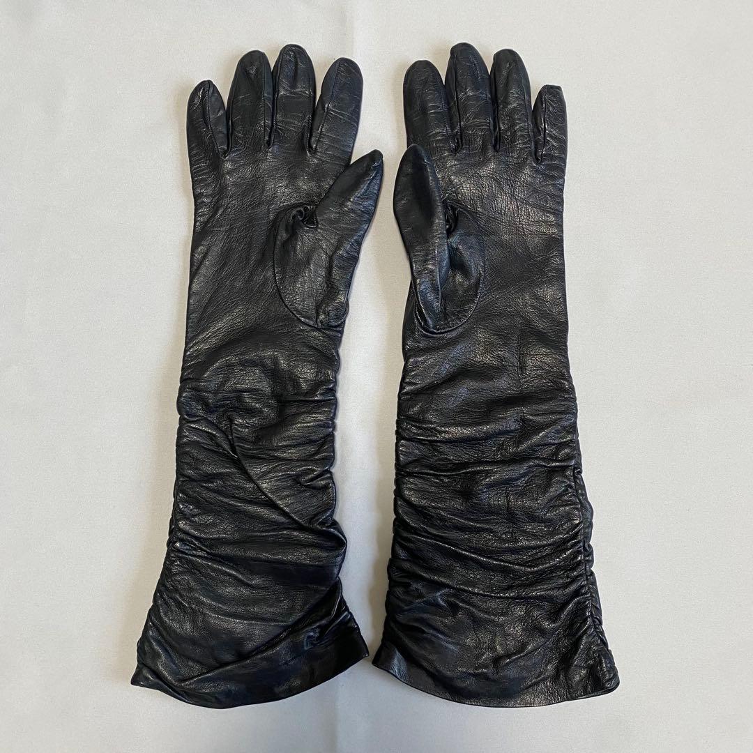 小物 COACH Leather Long Gloves Black