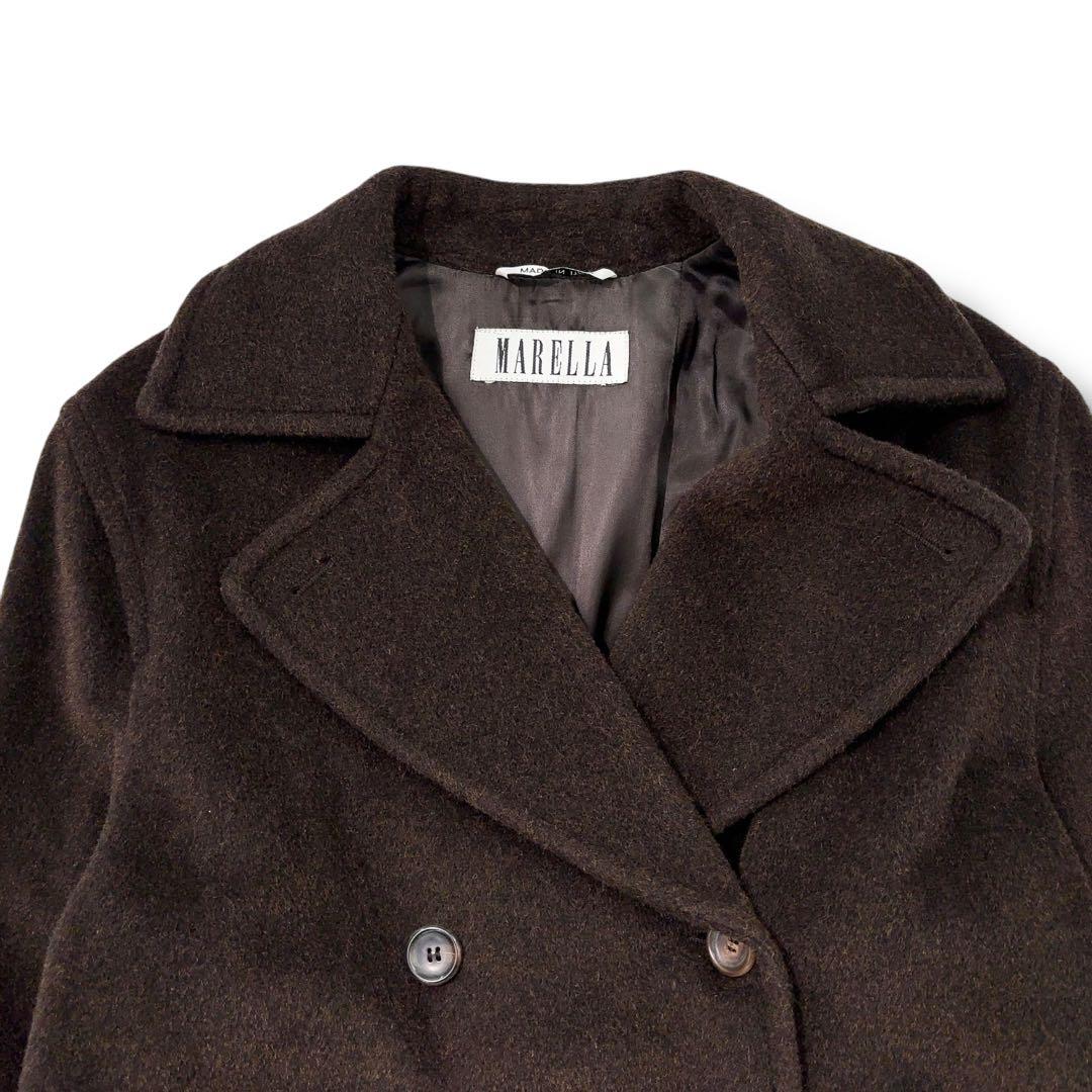 極美品】MARELLA　マレーラ モヘヤ コート ダブル 42 XL ベルト