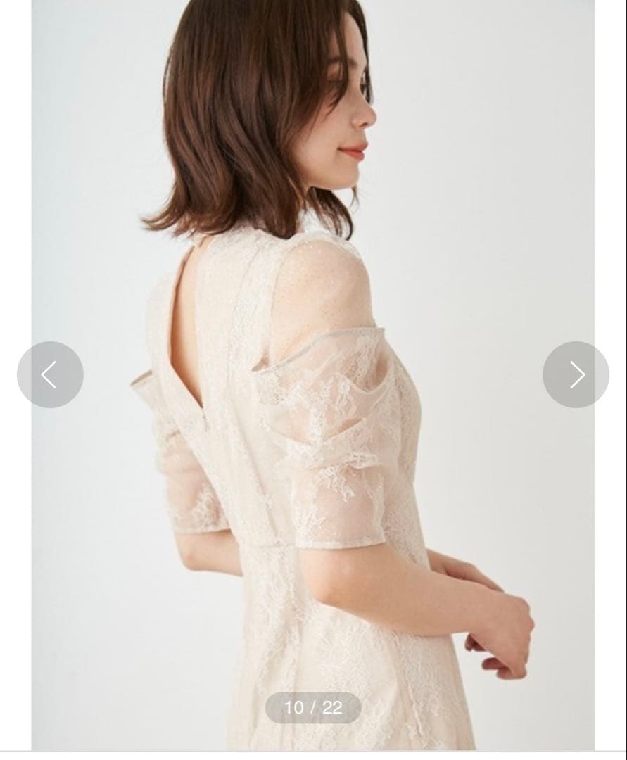 SNIDEL デザインスリーブレースドレス