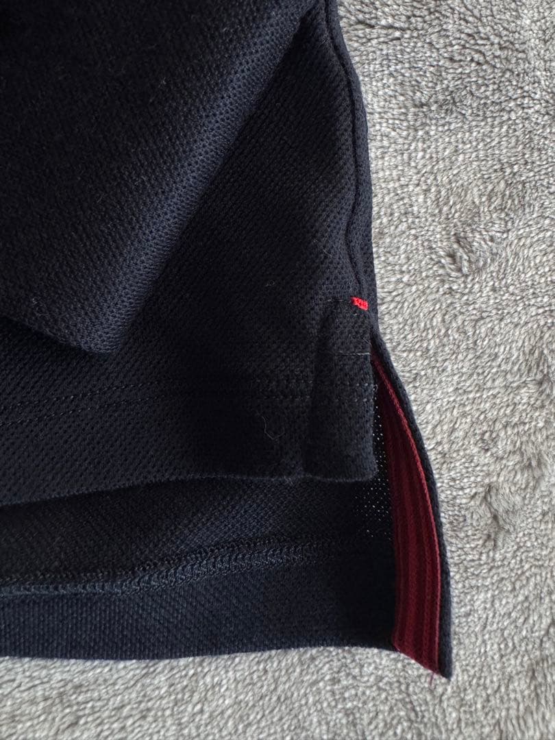 イザイア　ネイビー　ウール素材　長袖ポロシャツ　M