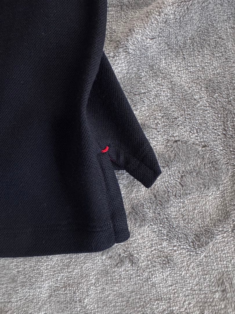 イザイア　ネイビー　ウール素材　長袖ポロシャツ　M