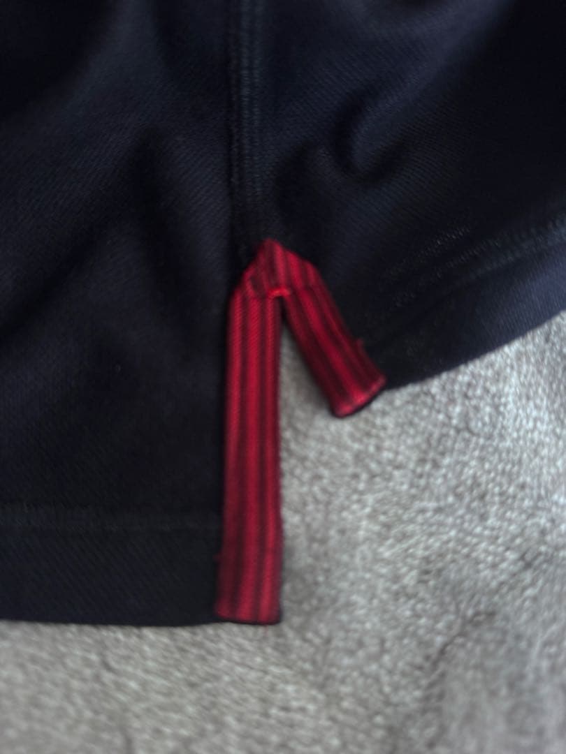 イザイア　ネイビー　ウール素材　長袖ポロシャツ　M