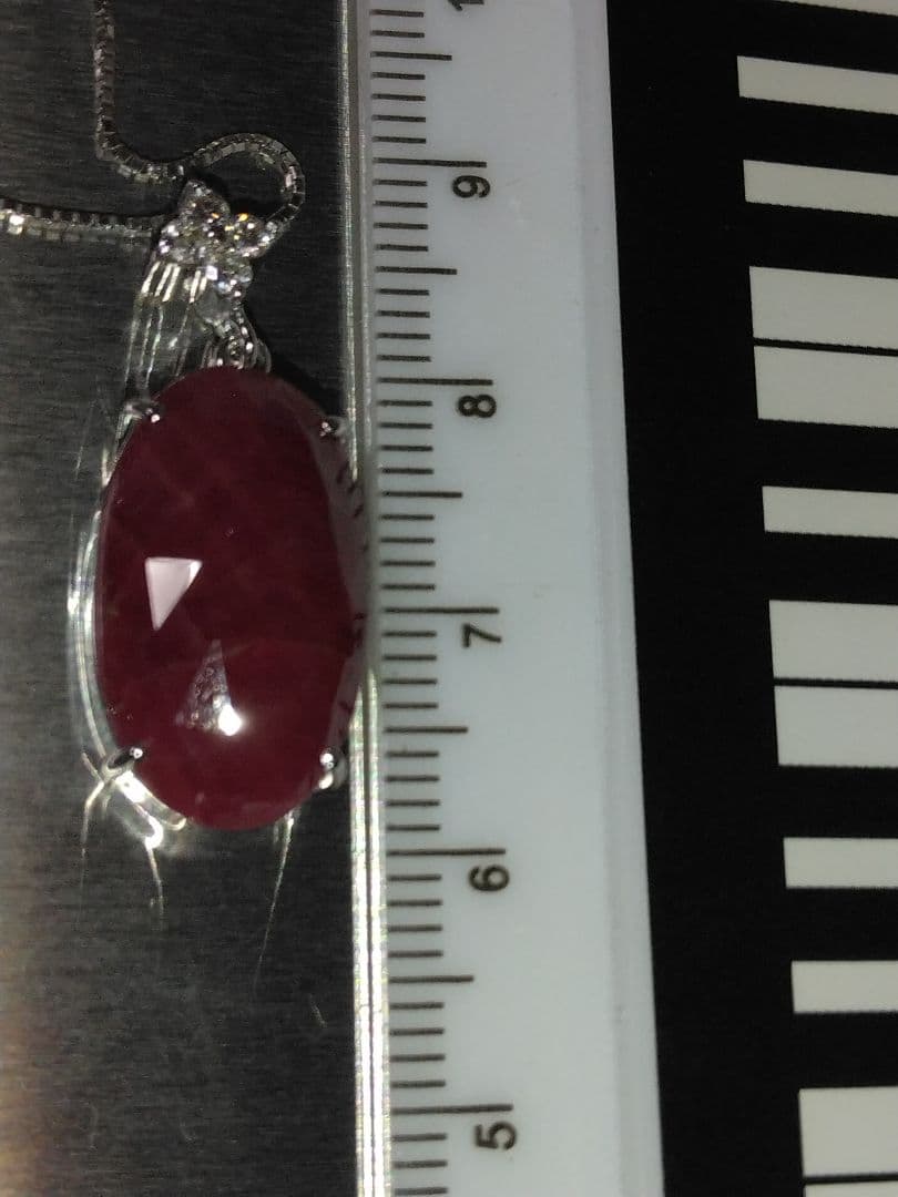 K18ＷＧ天然ルビー天然ダイヤモンドネックレス