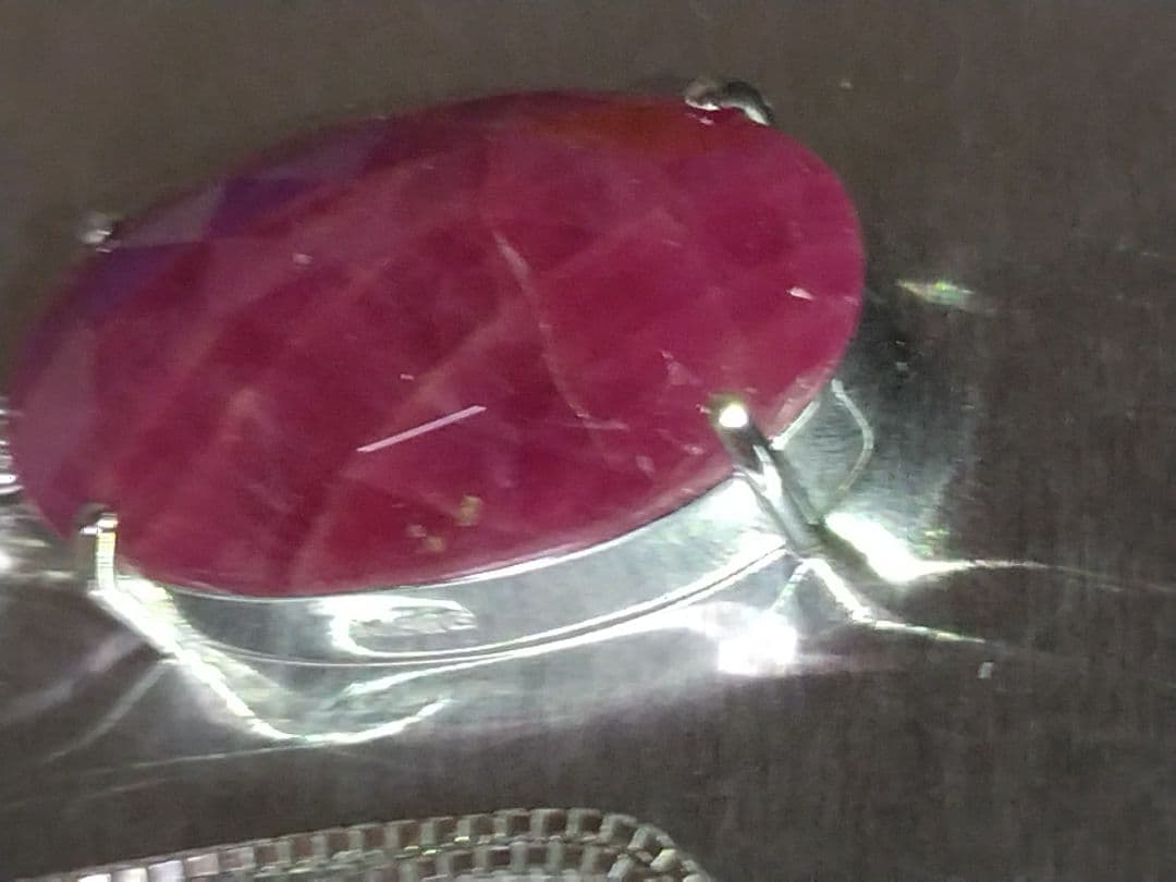 K18ＷＧ天然ルビー天然ダイヤモンドネックレス