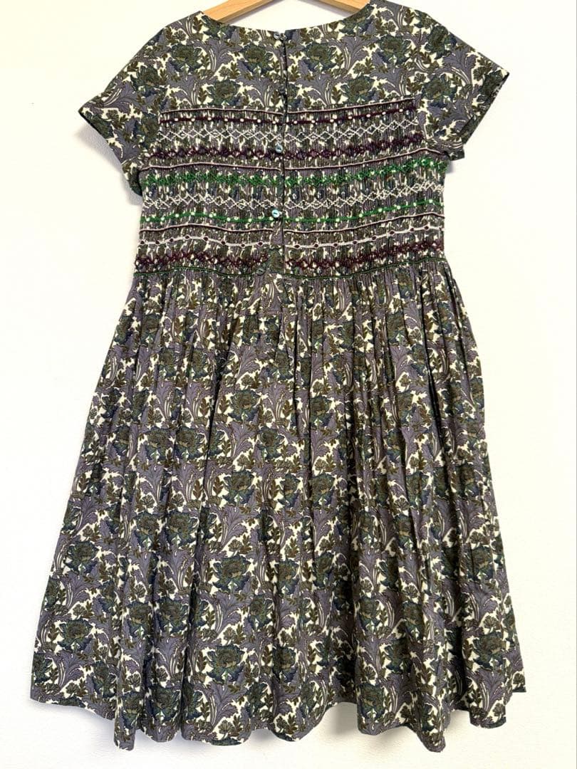 ボンポワンBonpoint12a スモッキング ワンピース デュセス リバティ