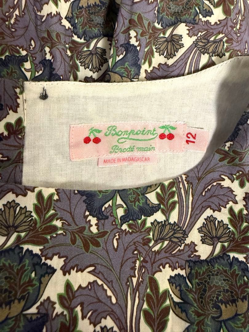 ボンポワンBonpoint12a スモッキング ワンピース デュセス リバティ