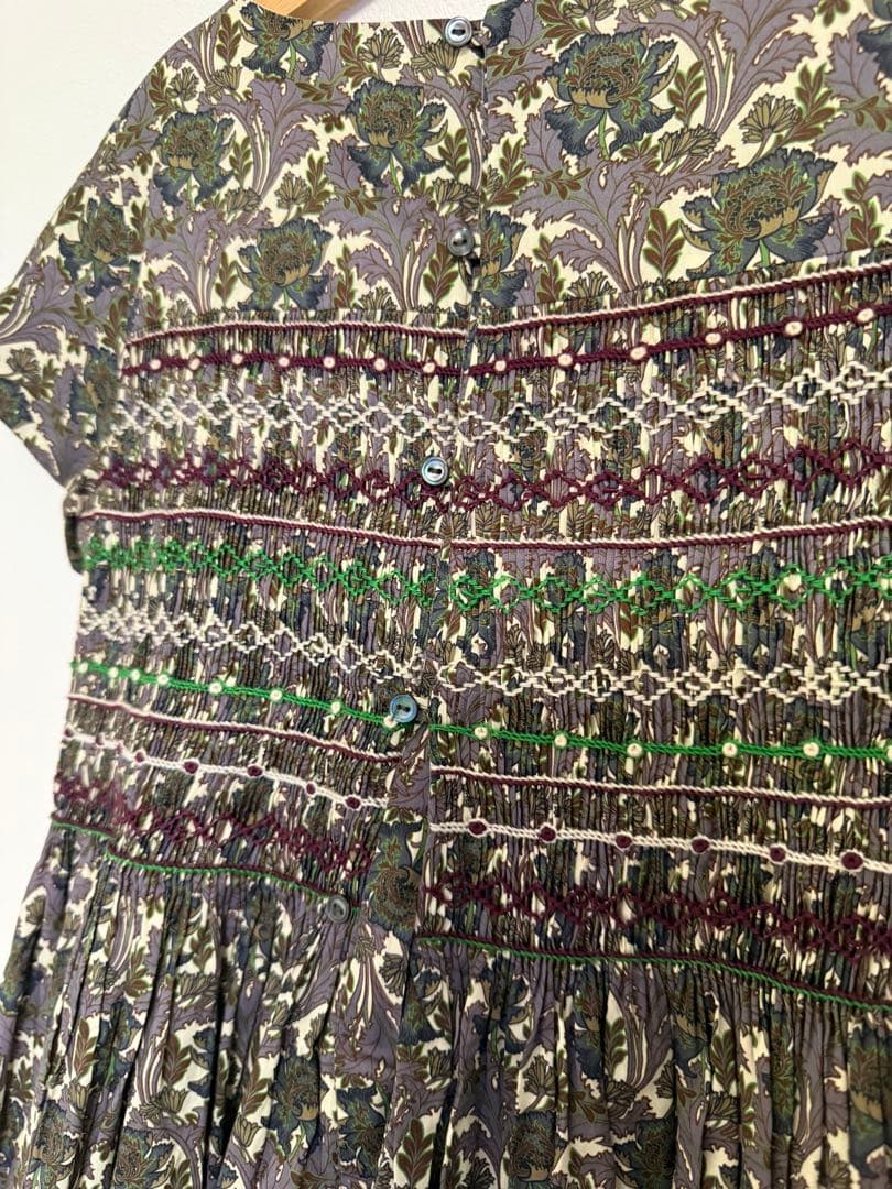 ボンポワンBonpoint12a スモッキング ワンピース デュセス リバティ