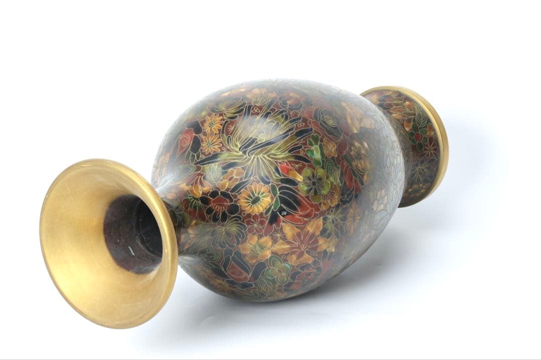 中国美術 七宝焼 花瓶 壺 飾壷 花紋 花入 花器 古美術品 骨董品