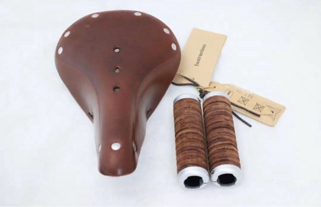 台湾製　レザーサドル　グリップセット　ブロンプトンモールトンBROOKS B17
