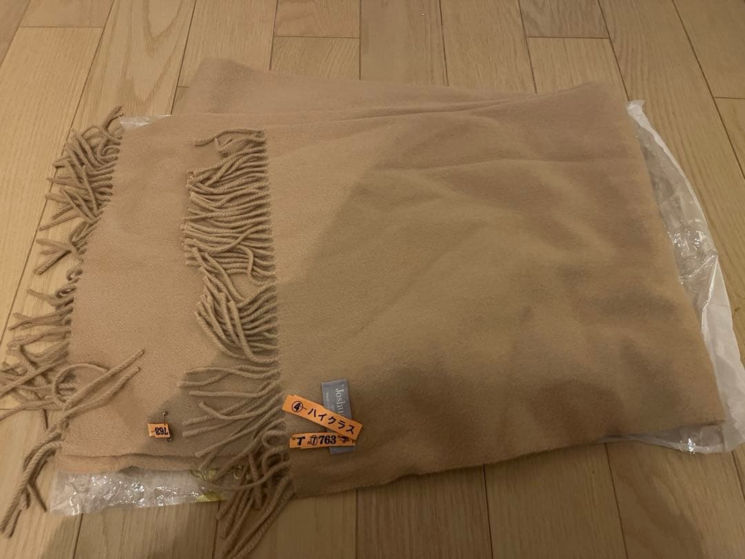 Joshua Ellis ジョシュアエリス カシミヤ　大判ストール　ベージュ