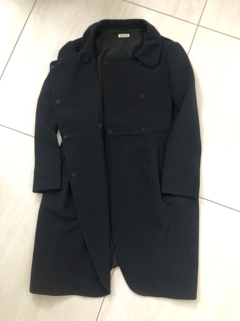 miu miu ミュウミュウ　ブラック ラウンドカラー　コート