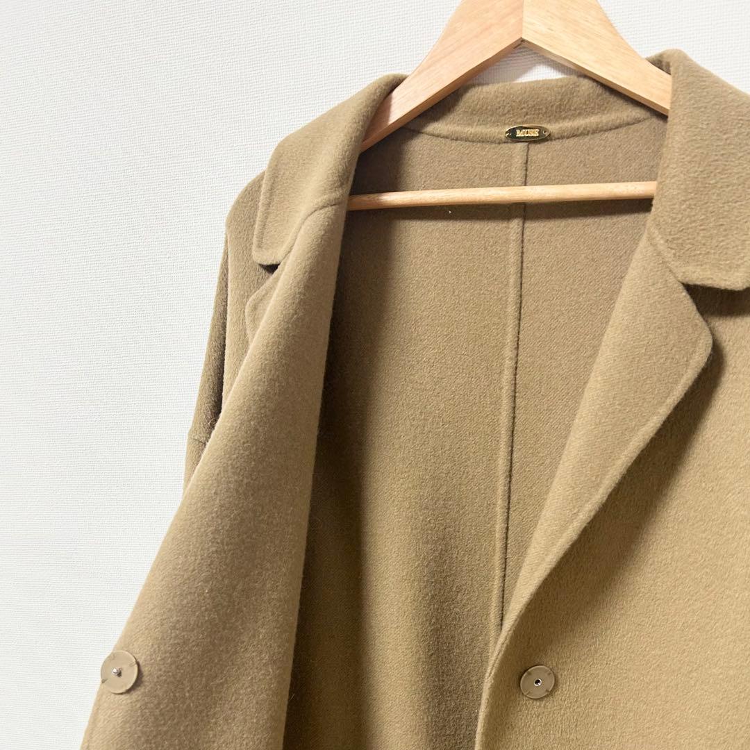 ドゥーズィエムクラス　ウールアンゴラリバーコート　キャメル