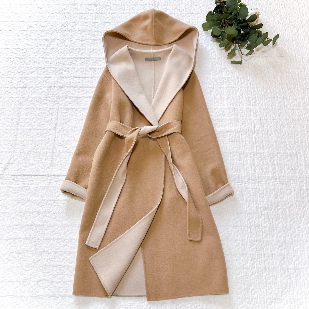 セオリー 8.7万 ORIANA リバー ダブルフェイスフードコート ベルト