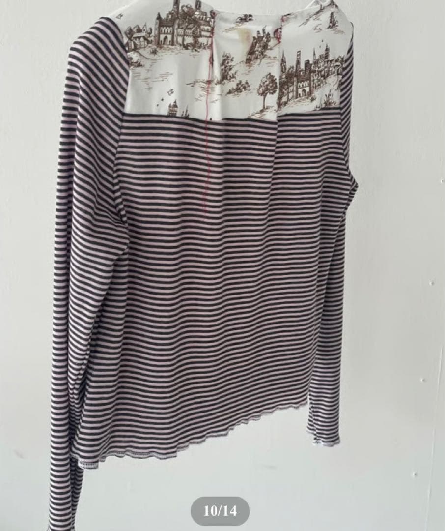 【yoshokobayashi】Boat neck border T-shirt