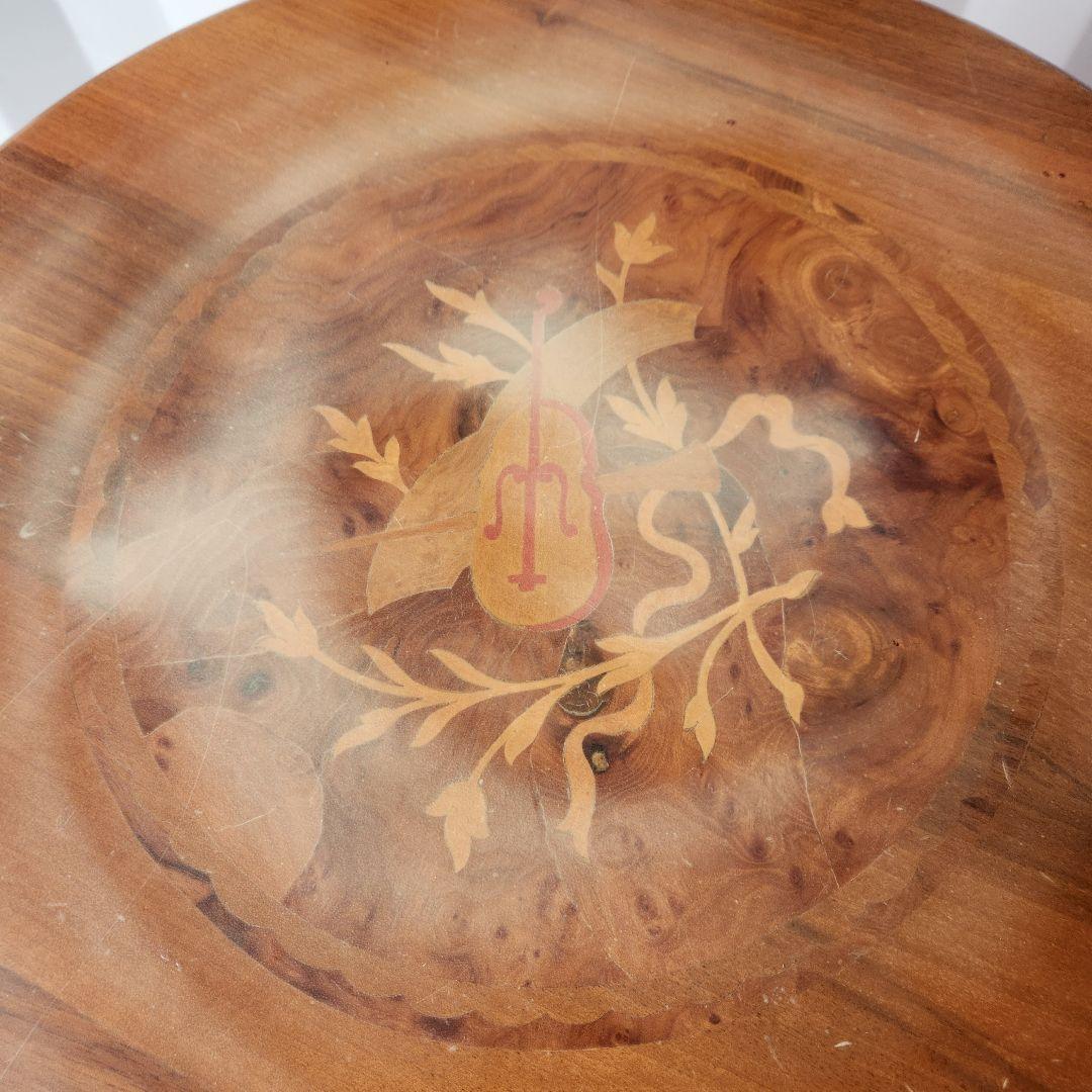 はる屋　象嵌細工 猫脚 テーブル サイドテーブル 飾台 イタリア製