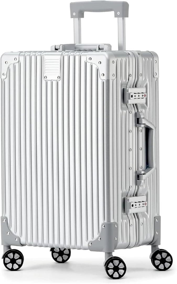 スーツケース　大型　軽量 静音キャスター 耐衝撃 大容量 Lサイズ シルバー
