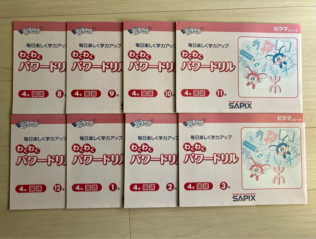 【新品】SAPIX ピグマシリーズ 4年生 8月~3月号教材